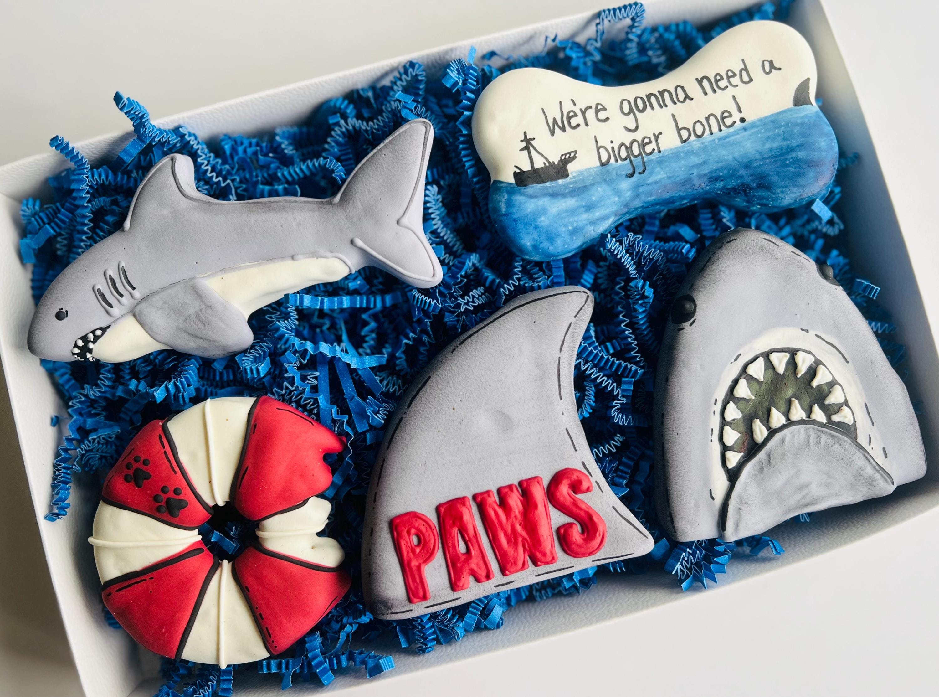 PAWS Shark Dog Treat Box | Shark Iced Dog Treats