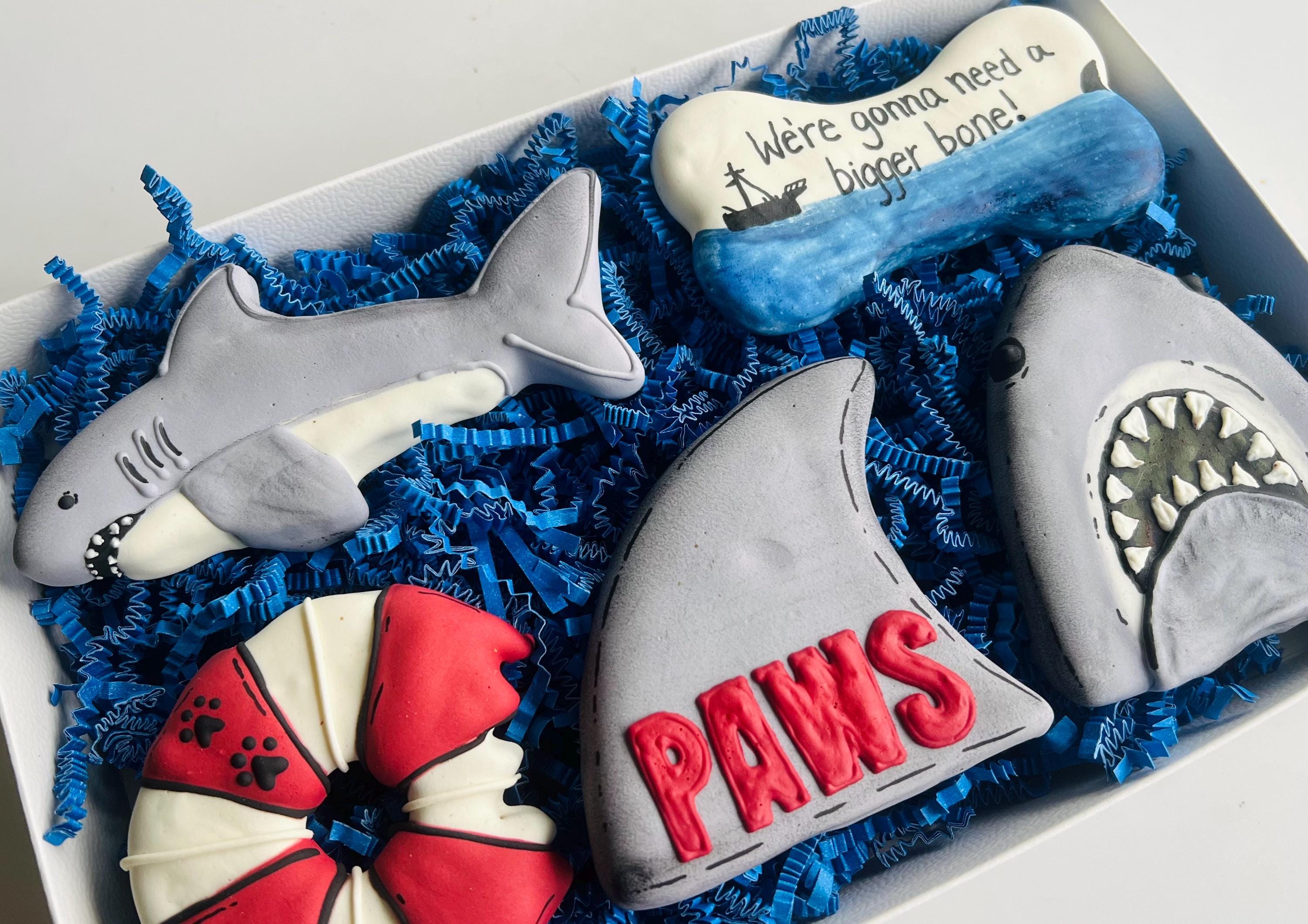 PAWS Shark Dog Treat Box | Shark Iced Dog Treats