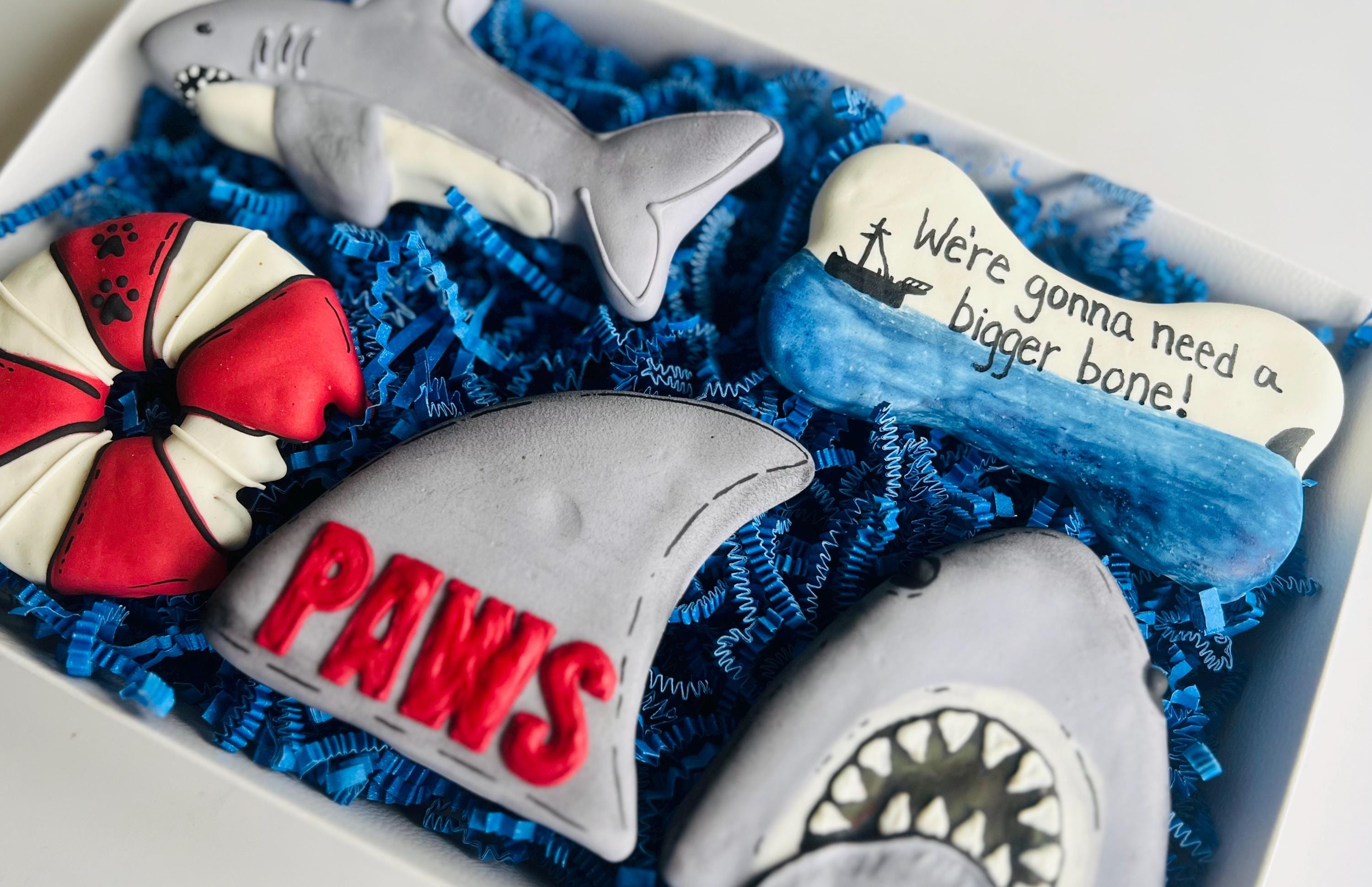 PAWS Shark Dog Treat Box | Shark Iced Dog Treats