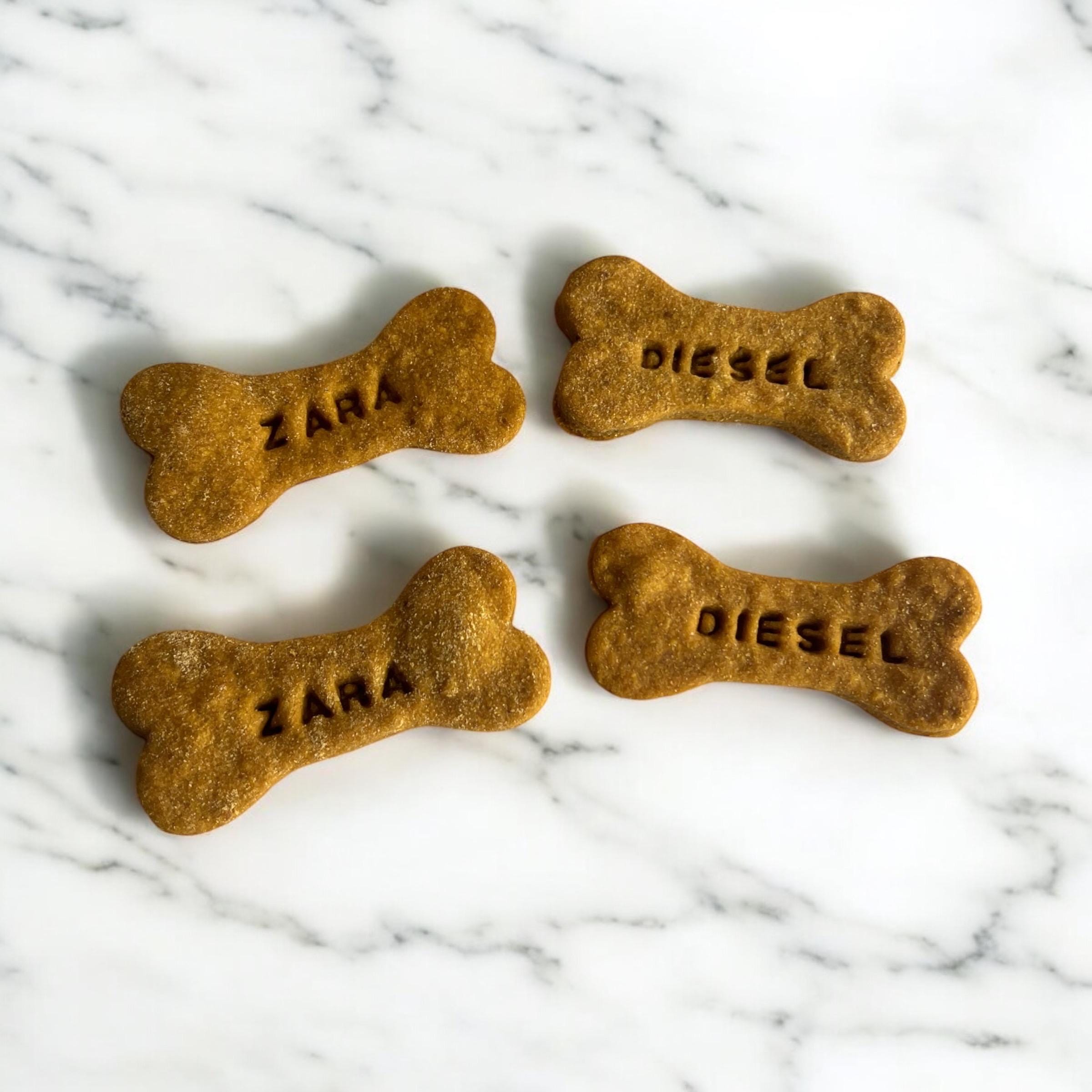Name Stamped Pumpkin Peanut Butter dog treats | Dehydrated dog treats |