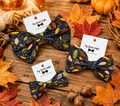 Navy Fall Leaf Bow tie