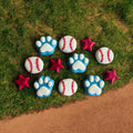 Mini Patriotic Baseball Gourmet Dog Treats | Baseball Themed Iced Dog Treats
